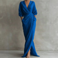 Elegante maxi-jurk met V-hals en overslag voor dames