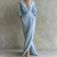 Elegante maxi-jurk met V-hals en overslag voor dames