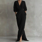 Elegante maxi-jurk met V-hals en overslag voor dames