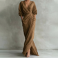 Elegante maxi-jurk met V-hals en overslag voor dames