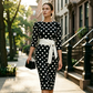 Elegante retro-jurk met stippen voor dames