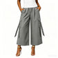 👖Cropped cargobroek met wijde pijpen voor dames – Straatstijlbroek met hoge taille ✨