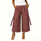 👖Cropped cargobroek met wijde pijpen voor dames – Straatstijlbroek met hoge taille ✨