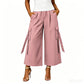 👖Cropped cargobroek met wijde pijpen voor dames – Straatstijlbroek met hoge taille ✨