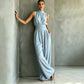 Mouwloze jumpsuit met hoge kraag en wijde pijpen voor dames