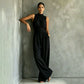 Mouwloze jumpsuit met hoge kraag en wijde pijpen voor dames