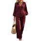 Casual set met V-hals top en broek voor dames