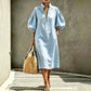 Women's Half-Zipper Stand Collar Puff Sleeve Dress