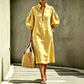 Women's Half-Zipper Stand Collar Puff Sleeve Dress