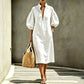 Women's Half-Zipper Stand Collar Puff Sleeve Dress