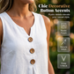 Women's V-Neck Sleeveless Cotton Linen Vest