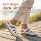Ademende, comfortabele sandalen met sleehak