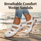 Ademende, comfortabele sandalen met sleehak