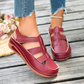 Ademende, comfortabele sandalen met sleehak
