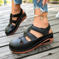 Ademende, comfortabele sandalen met sleehak