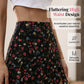 Midi-rok met bloemenprint, hoge taille, ruches en split voor vrouwen, ideaal voor de zomervakantie