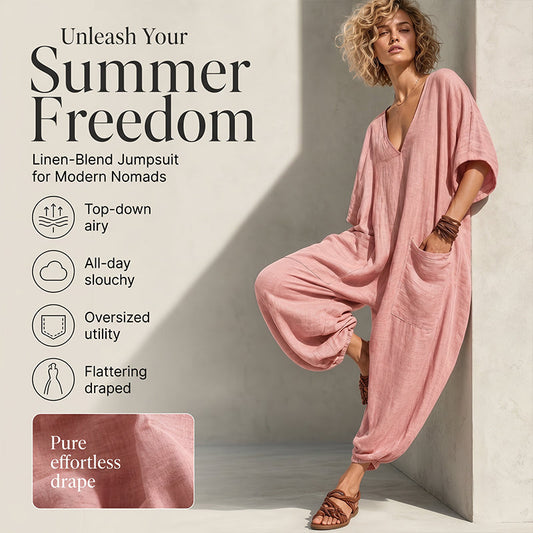Zomerse, ruimvallende jumpsuit met V-hals voor dames