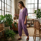 Zomerse, ruimvallende jumpsuit met V-hals voor dames