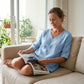 Ademende casual top met V-hals voor dame
