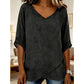 Ademende casual top met V-hals voor dame