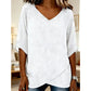 Ademende casual top met V-hals voor dame