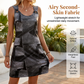 Mouwloze jurk met print in faux-denim voor dames