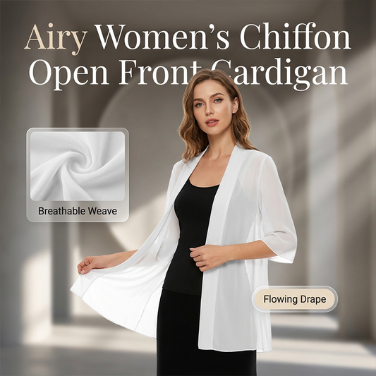 Loszittend chiffon vest met open voorkant voor dames