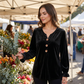 Casual blouse met V-hals en losse pasvorm voor dames