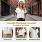 Casual T-shirt met V-hals en knopen voor dames