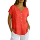Casual T-shirt met V-hals en knopen voor dames