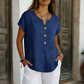 Casual T-shirt met V-hals en knopen voor dames