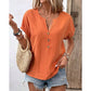 Casual dames-top met V-hals en korte mouwen