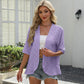 Damesvest met halflange mouwen, gaasbreisel en ruches