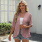 Damesvest met halflange mouwen, gaasbreisel en ruches