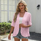 Damesvest met halflange mouwen, gaasbreisel en ruches
