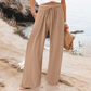 Casual damesbroek met hoge taille en wijde pijpen