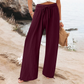 Casual damesbroek met hoge taille en wijde pijpen
