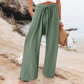 Casual damesbroek met hoge taille en wijde pijpen
