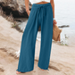 Casual damesbroek met hoge taille en wijde pijpen