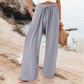 Casual damesbroek met hoge taille en wijde pijpen