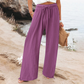Casual damesbroek met hoge taille en wijde pijpen