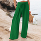 Casual damesbroek met hoge taille en wijde pijpen