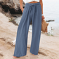 Casual damesbroek met hoge taille en wijde pijpen