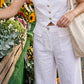 Casual, ruimvallende katoen-linnen broek voor dames