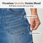 Bermuda-denimshort voor dames met middelhoge taille en zakken