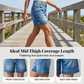 Bermuda-denimshort voor dames met middelhoge taille en zakken