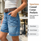 Bermuda-denimshort voor dames met middelhoge taille en zakken