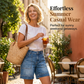 Bermuda-denimshort voor dames met middelhoge taille en zakken