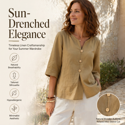 Casual damesblouse met V-hals en knopen