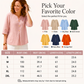 Casual damesblouse met V-hals en knopen